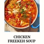 Pin image 3 for chicken and freekeh soup.