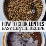 Pin image 3 for the how to cook lentils guide a the mediterranean dish.