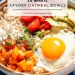 Savory oatmeal bowls pin image 2.