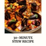 Pin image 3 for the Mediterranean Dish Mussels with Chorizo recipe.