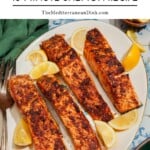 Air fryer salmon pin image 2.