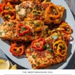 Baked Haddock with Baby Bell Peppers pin image 1.