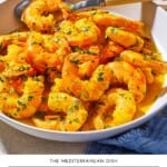 Garlic wine poached shrimp pin image 1.