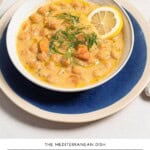 Greek chickpea soup pin image 1.