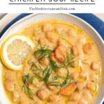 Greek chickpea soup pin image 2.