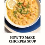 Greek chickpea soup pin image 3.