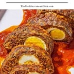 Meatloaf recipe with hardboiled eggs pin image 2.