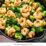 Shrimp and broccoli skillet pin image 1.