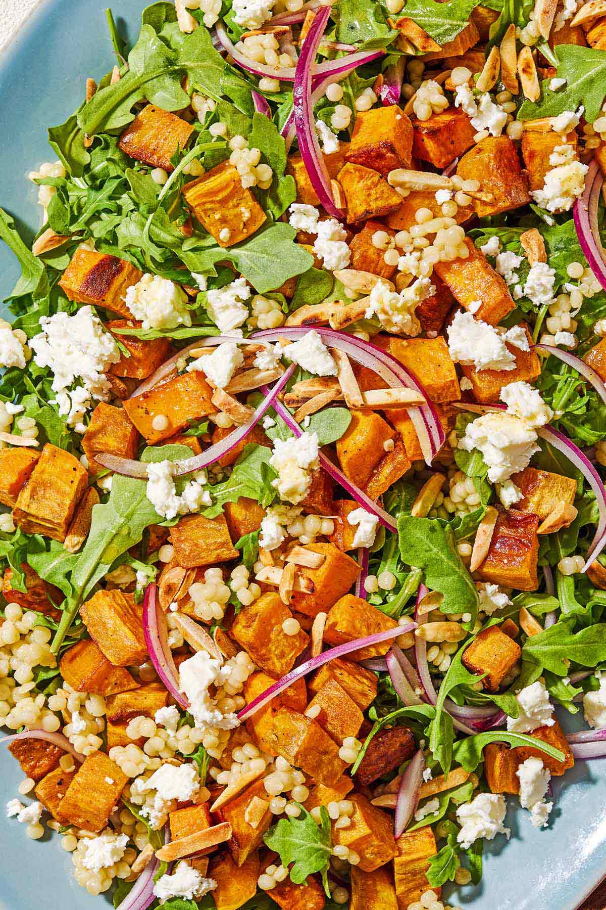 The sweet potato salad on a platter.