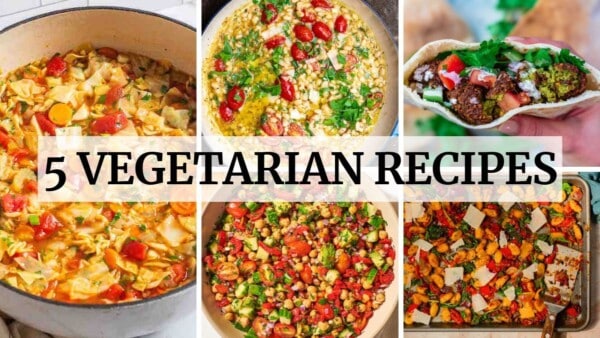 Video for 5 vegetarian recipes.